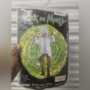 Teen Medium Rick and Morty Costume Shirt And Mask Halloween Cosplay Comedy